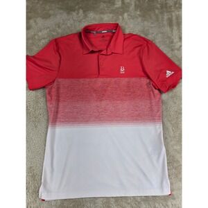 The Berkshire Country Club Adidas Mens Red White Gradient Golf Polo Shirt Size M